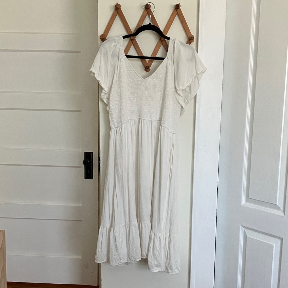 White flowy tiered dress